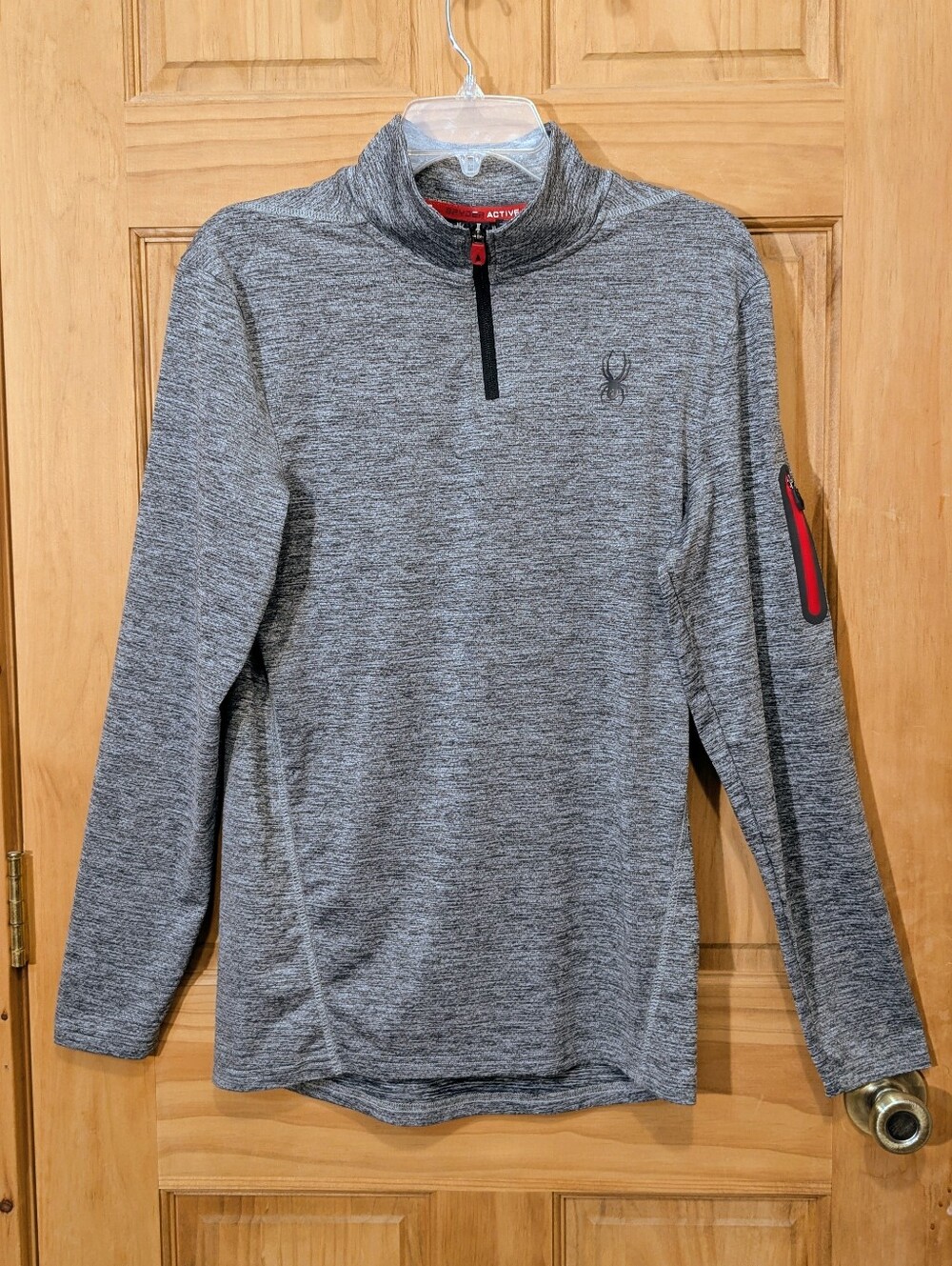 Spyder Active Pullover 1/4 Zip Pro Web LS Shirt Men's M Heather Gray Athletic